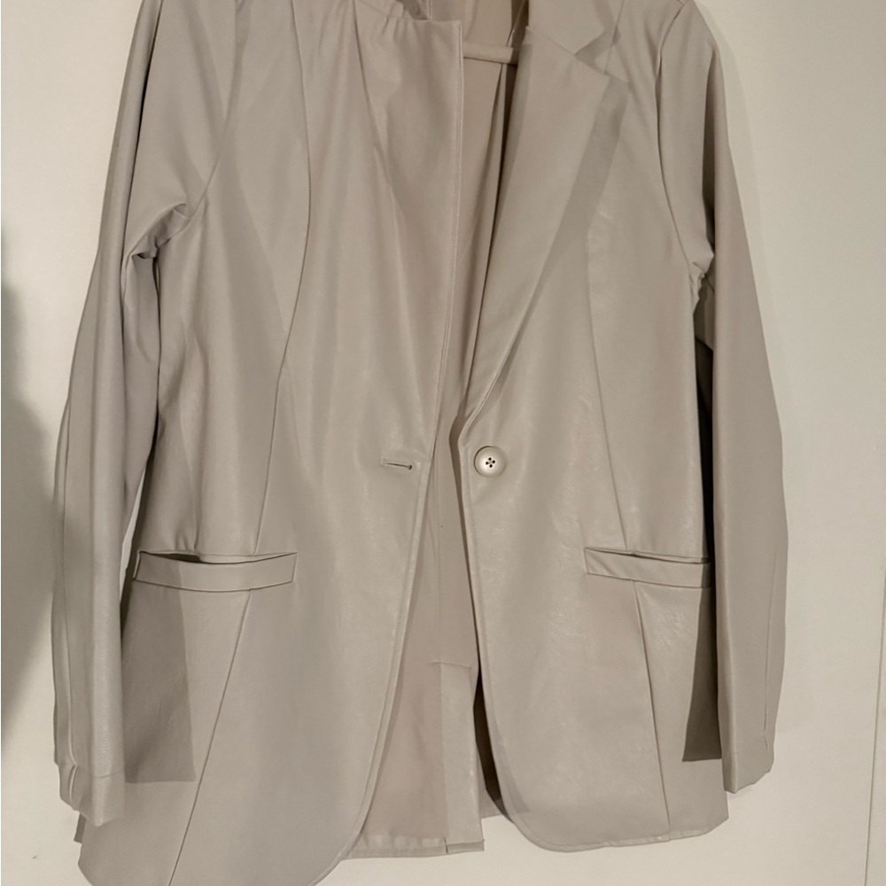 Splendid Bone 100% Leather Women's Blazer